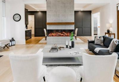 75" Amantii Signature TruView Series 3 Sided Glass Electric Fireplace - TRV-75-SIG