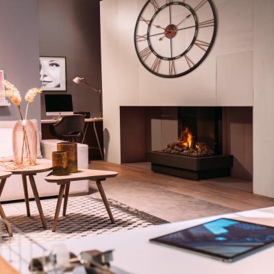 39" Dimplex e-Matrix 32" x 26" Three-Sided Bay Front Glass Electric Firebox – FEF3226L3