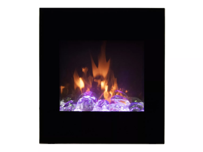 24" Amantti LUMINA Corner Wall Mount Smart Electric Fireplace - WM-BI-2428-VLR-BG-Lumina