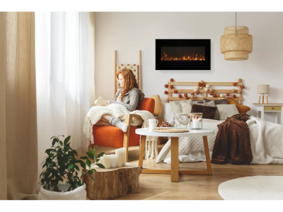 34" Amantii Wall Mount Electric Fireplace - WM-FM-34-4423-BG