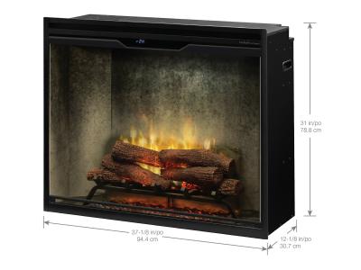 36" Dimplex Revillusion Portrait Built-In Firebox with Front Glass and Plug Kit - RBF36PWC-FG
