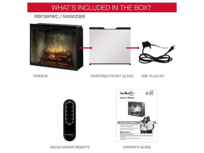 36" Dimplex Revillusion Portrait Built-In Firebox with Front Glass and Plug Kit - RBF36PWC-FG