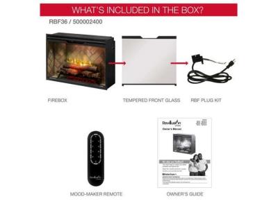 36" Dimplex Revillusion Built-In Firebox with Front Glass and Plug Kit - RBF36-FG