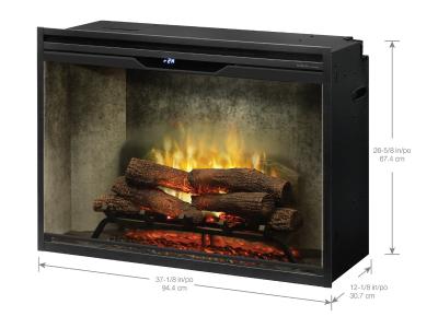 36" Dimplex Revillusion Built-In Firebox with Front Glass and Plug Kit - RBF36WC-FG
