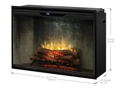 42" Dimplex Revillusion Built-In Firebox with Front Glass and Plug Kit - RBF42WC-FG