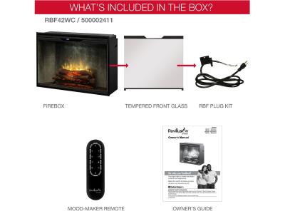 42" Dimplex Revillusion Built-In Firebox with Front Glass and Plug Kit - RBF42WC-FG