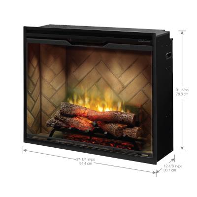 36" Dimplex Revillusion Portrait Built-In Firebox with Front Glass and Plug Kit - RBF36P-FG