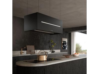 31" Graziosa Isola Island Range Hood 600 CFM in Matte Black - GRAZIS30BKV