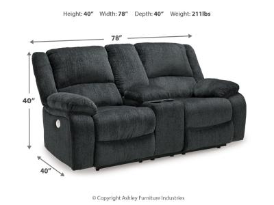 Signature Design by Ashley Draycoll Power Reclining Loveseat with Console - 7650496C