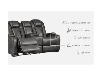 Signature Design by Ashley Turbulance Power Reclining Loveseat - 8500118C