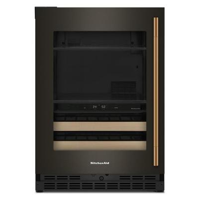 24" KitchenAid Beverage Center with Glass Door and Wood-Front Racks - KUBL524SBE