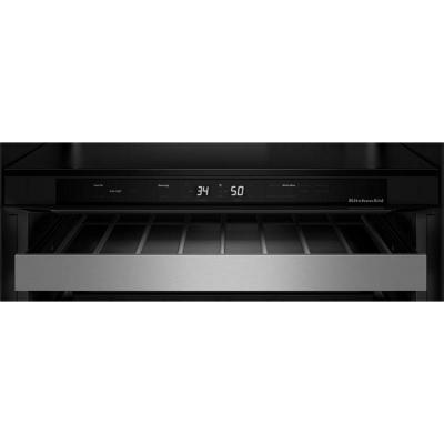 24" KitchenAid Beverage Center with Glass Door and Metal-Front Racks - KUBR524SSB