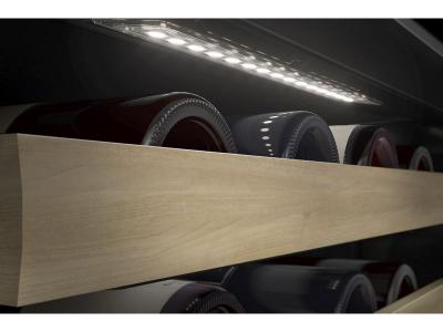 24" KitchenAid Undercounter Wine Cellar with Full-Extension Wood Front Racks - KUWR524SPS