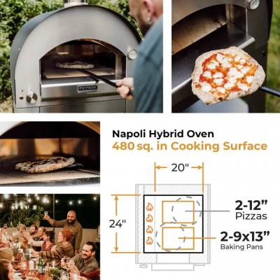 Fontana Forni Countertop Napoli Hybrid Gas And Wood Oven - FTNAP-H-A