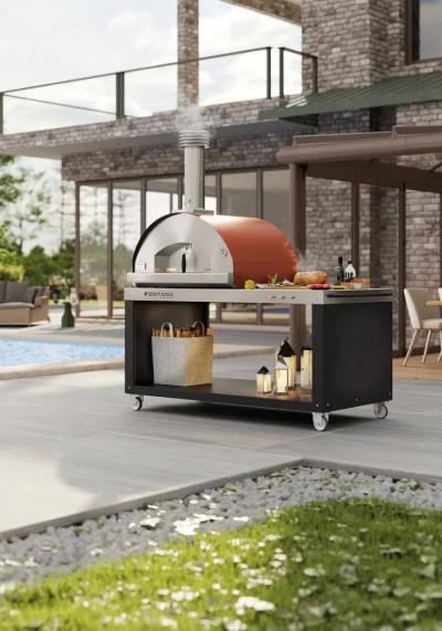 Fontana Forni Countertop Napoli Hybrid Gas And Wood Oven - FTNAP-H-R