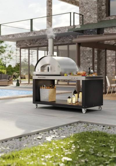 Fontana Forni Countertop Napoli Hybrid Gas And Wood Oven - FTNAP-H-S