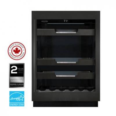 24" Marathon Built-in Single Zone Beverage Cooler in Black Steel - M4-100BLS