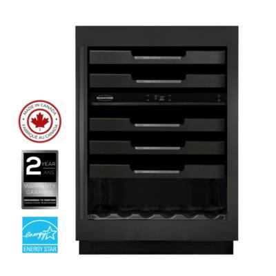24" Marathon Built-in Dual Zone Wine Cooler in Black Steel - M4-D200BLS