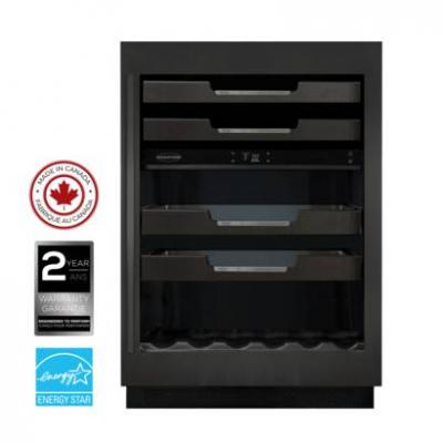 24" Marathon Built-in Dual Zone Wine & Beverage Cooler in Black Steel - M4-D250BLS