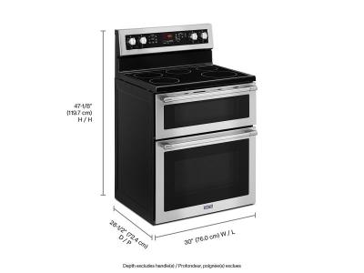 30" Maytag 6.7 Cu. Ft. Double Oven Electric Range With True Convection - YMET8800FZ