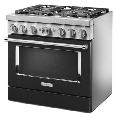 36" KitchenAid 5.1 Cu. Ft. Smart Commercial-Style Dual Fuel Range With 6 Burners - KFDC506JBK