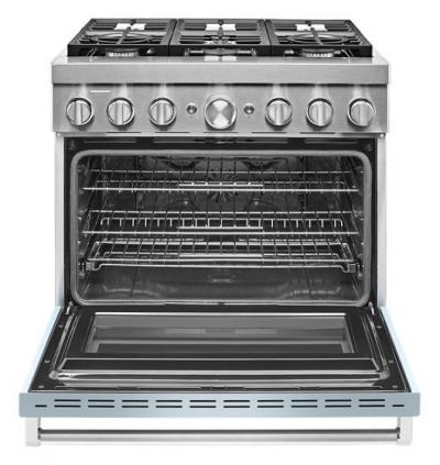 36" KitchenAid 5.1 Cu. Ft. Smart Commercial-Style Dual Fuel Range With 6 Burners - KFDC506JMB