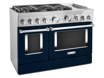 48" KitchenAid 6.3 Cu. Ft. Smart Commercial-style Dual Fuel Range With Griddle - KFDC558JIB