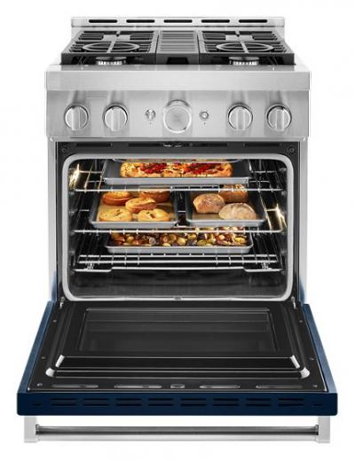 30" KitchenAid 4.1 Cu. Ft. Smart Commercial-Style Gas Range With 4 Burners - KFGC500JIB
