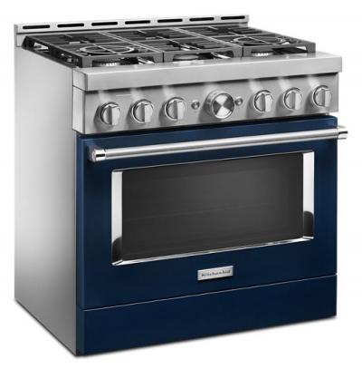 36" KitchenAid 5.1 Cu. Ft. Smart Commercial-Style Gas Range With 6 Burners - KFGC506JIB