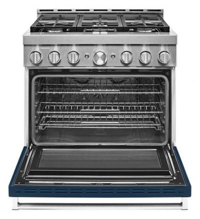 36" KitchenAid 5.1 Cu. Ft. Smart Commercial-Style Gas Range With 6 Burners - KFGC506JIB