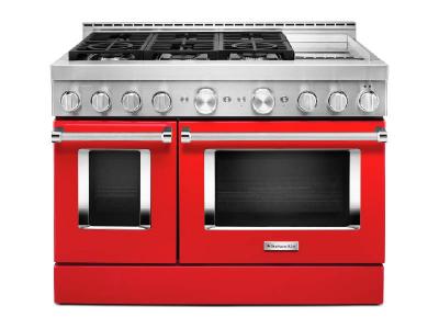 48" KitchenAid 6.3 Cu. Ft. Smart Commercial-Style Gas Range With Griddle - KFGC558JPA