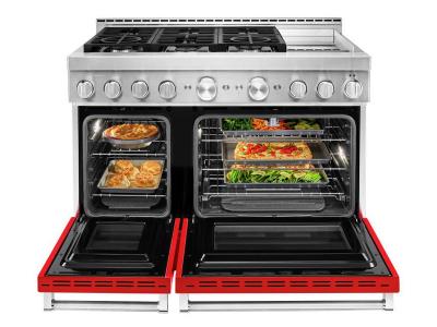 48" KitchenAid 6.3 Cu. Ft. Smart Commercial-Style Gas Range With Griddle - KFGC558JPA