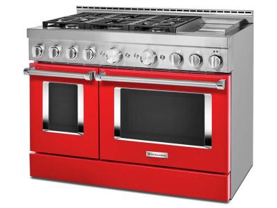 48" KitchenAid 6.3 Cu. Ft. Smart Commercial-Style Gas Range With Griddle - KFGC558JPA