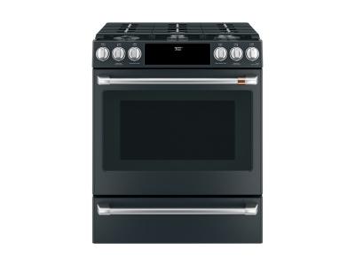 30" Café Slide-In Front Control Dual-Fuel Convection Range With Warming Drawer - CC2S900P3MD1
