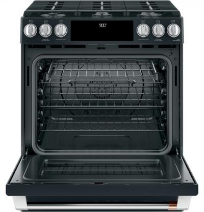 30" Café Slide-In Front Control Dual-Fuel Convection Range With Warming Drawer - CC2S900P3MD1