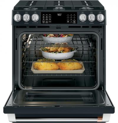30" Café Slide-In Front Control Dual-Fuel Convection Range With Warming Drawer - CC2S900P3MD1