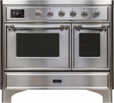 40" ILVE Majestic II Electric  Freestanding Range with Chrome Trim  in Stainless Steel - UMDI10NS3/SSC