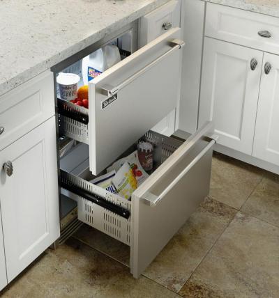 24" Perlick Indoor Signature Series Undercounter Freezer Drawers with Stainless Steel Drawers - HP24FS45