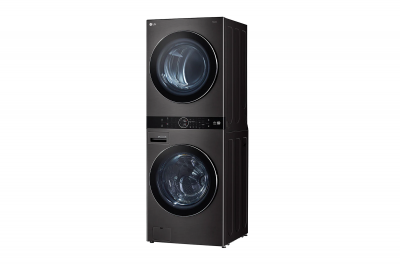 27" LG Single Unit WashTower with 5 Cu. Ft. Washer and 7.8 Cu. Ft. Dryer with Center Control in Black Steel - WKHC252HBA