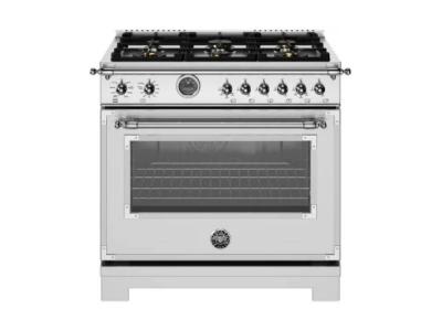 36" BERTAZZONI 5.7 Cu. Ft. Freestanding Dual Fuel Range with 6 Sealed Burners - HER366BCFEPXT