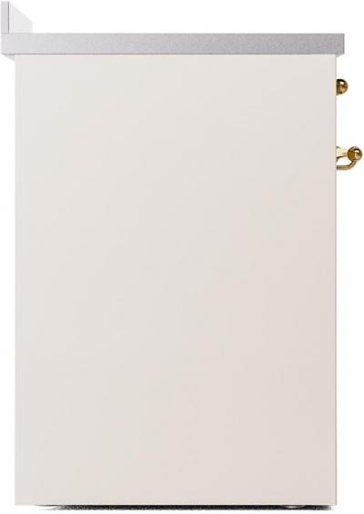 30" ILVE Nostalgie II Induction Freestanding Range in Antique White with Brass Trim - UPI304NMP/AWG