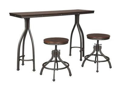 Signature Design by Ashley 3 Piece Bassello Dinette in Rustic Brown - D284-113