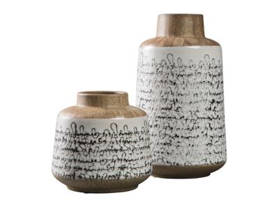Signature Design by Ashley Meghan Vase Set (2/CN) A2000127 Tan/Black