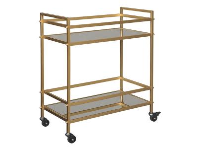 Signature Design by Ashley Kailman Bar Cart Gold Finish - A4000095