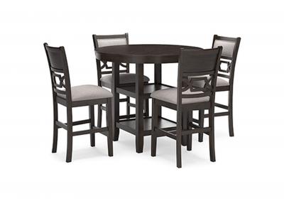 Signature Design by Ashley Langwest Counter Height Dining Table and 4 Barstools (Set of 5) - D422-223