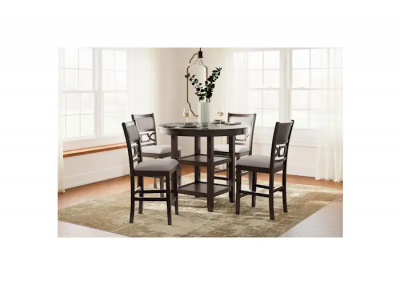 Signature Design by Ashley Langwest Counter Height Dining Table and 4 Barstools (Set of 5) - D422-223