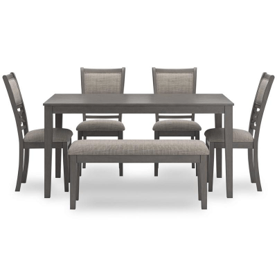 Signature Design by Ashley Wrenning Dining Table and 4 Chairs and Bench (Set of 6) - D425-325