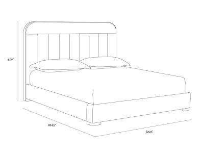 Sunpan Davina King Size Bed in Ernst Silverstone - 108477