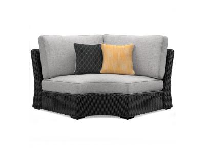 Signature Design by Ashley Beachcroft Outdoor Curved Corner Chair with Cushion - P792-851