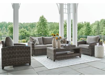 Signature Design by Ashley Oasis Court Outdoor Sofa/Chairs/Table Set (Set of 4) - P335-081